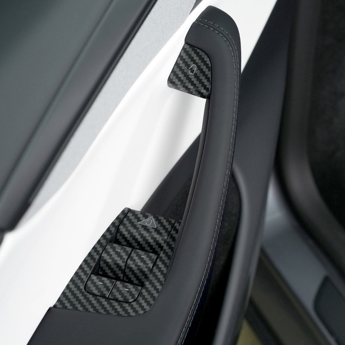 Door Switch Wrap for Model Y Juniper Refresh | Black Carbon Fiber