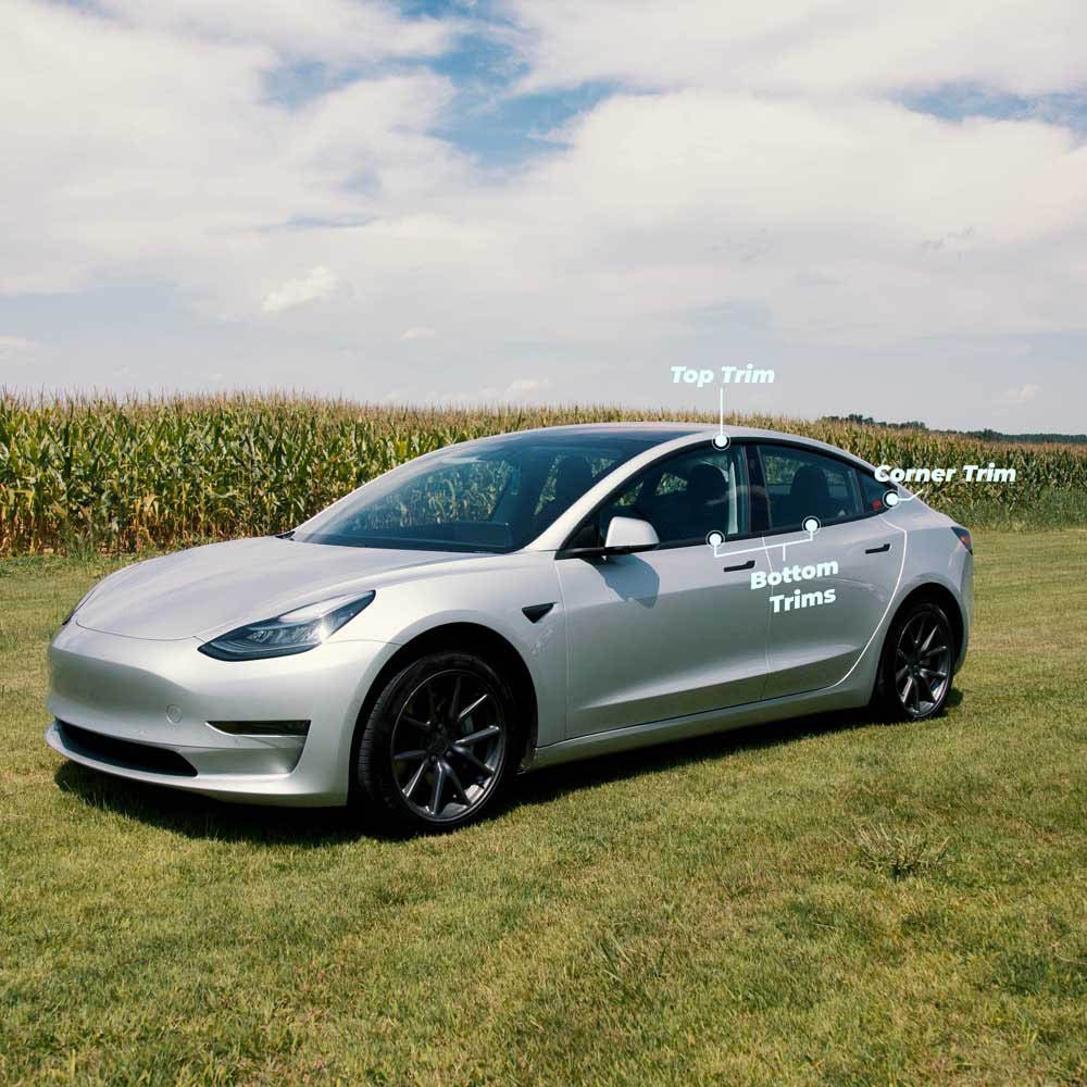 Chrome Delete Parts for Model 3 -TB-3-CD-TRM-STNBLK- TESBROS