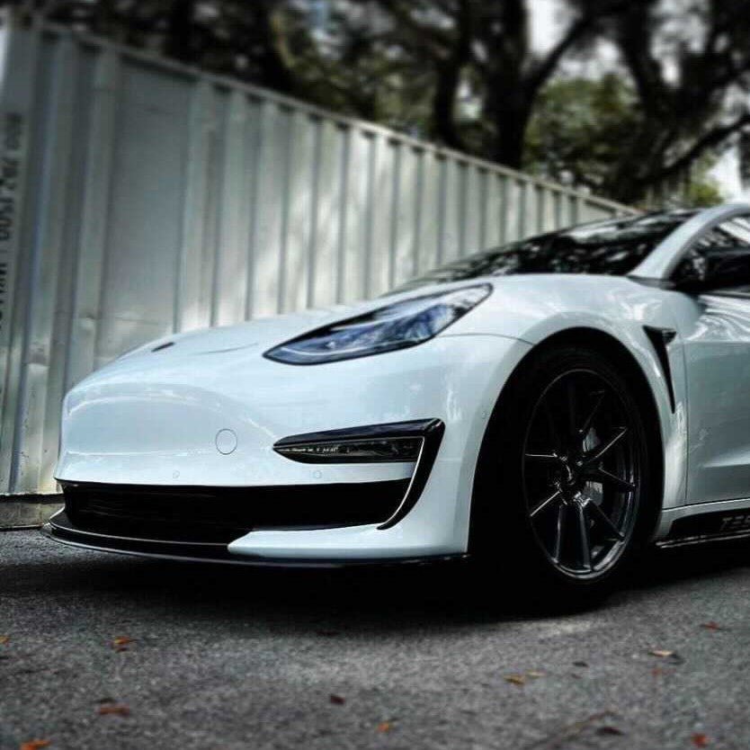 Front Bumper - Lip Blackout for Model 3 -TB-3-FRT-BLKOUT-STNBLK- TESBROS