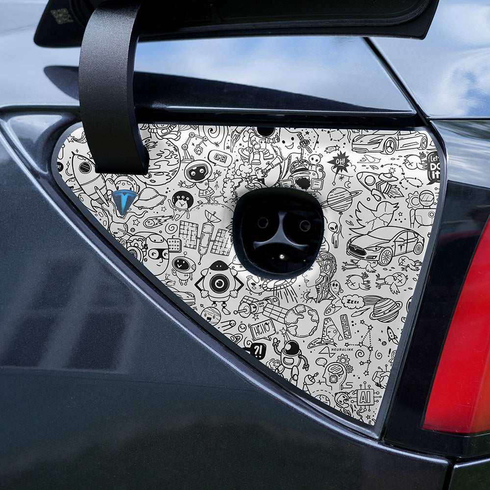 Charge Port Wrap for Model 3 Highland &amp; Y Juniper | Doodles
