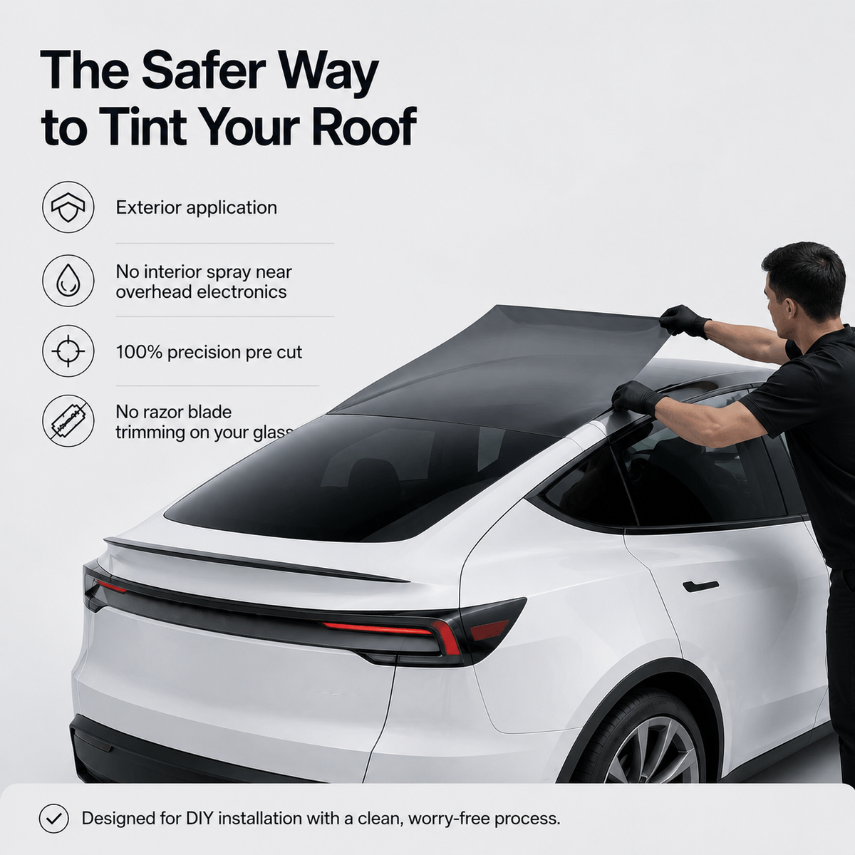 Model Y Juniper Tinted Roof Protection - PPF Kit