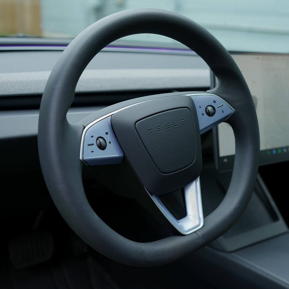 Steering Wheel Wrap for Model 3 Highland Refresh | Black Carbon Fiber