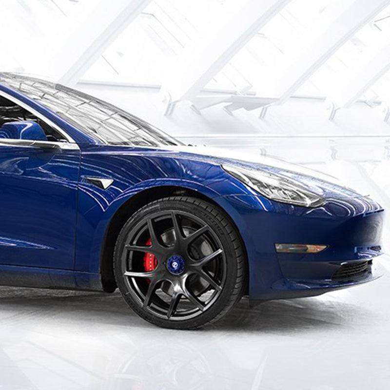 Roadster wheels Model 3 Blue center caps 