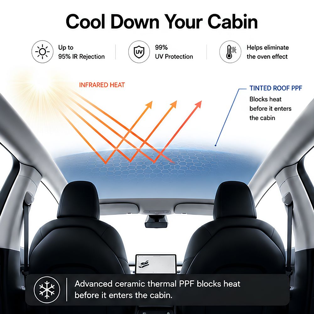 Model S (2021+) Tinted Roof Protection - PPF Kit
