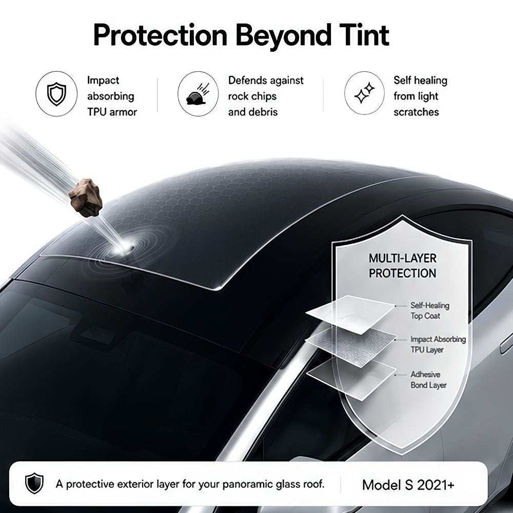 Model S (2021+) Tinted Roof Protection - PPF Kit
