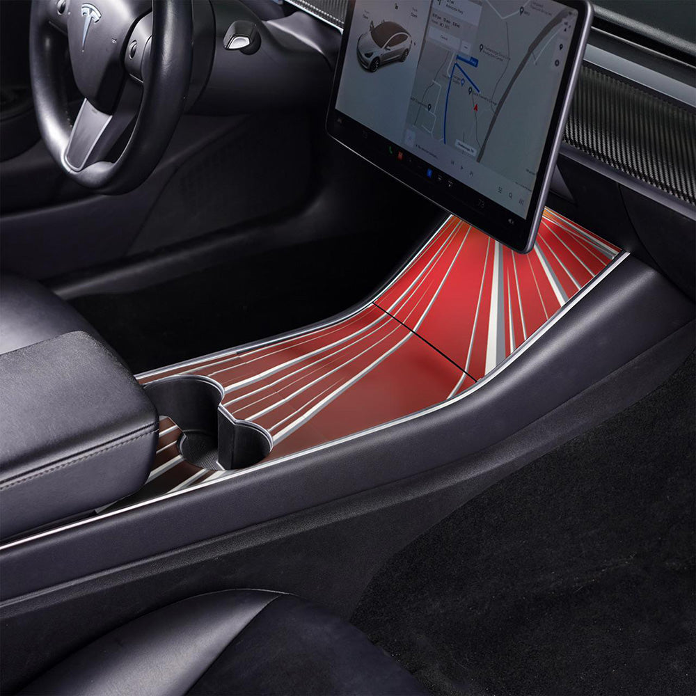 Model 3/Y Center Console 1.0 - Sunburst Design Wrap 