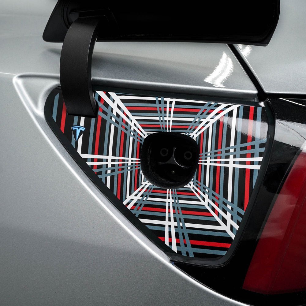 Charge Port Wrap for Model 3/Y -TB-3Y-CP-PLAID- TESBROS