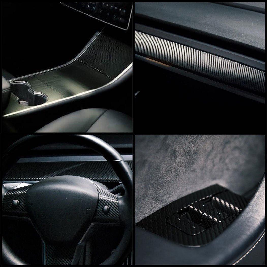 Interior Bundle Wrap for Model 3/Y -TB-3Y-BNDL-INT-1.0-BLKCF- TESBROS