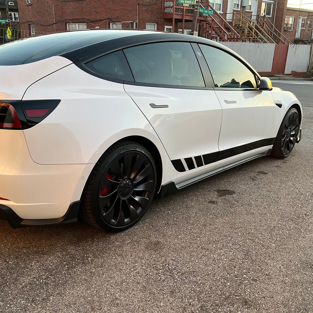 Side Racing Stripes for Model 3 -TB-3-SDSTR-STNBLK- TESBROS